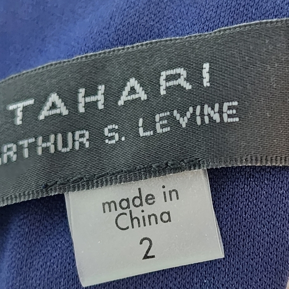 Tahari Floral Print A Line Midi Lined Dress With Keyhole Front Opening Size 2 - Picture 6 of 8